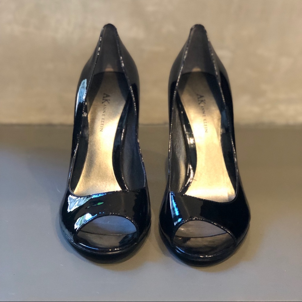 Anne Klein Patent Leather Peep Toe Pump